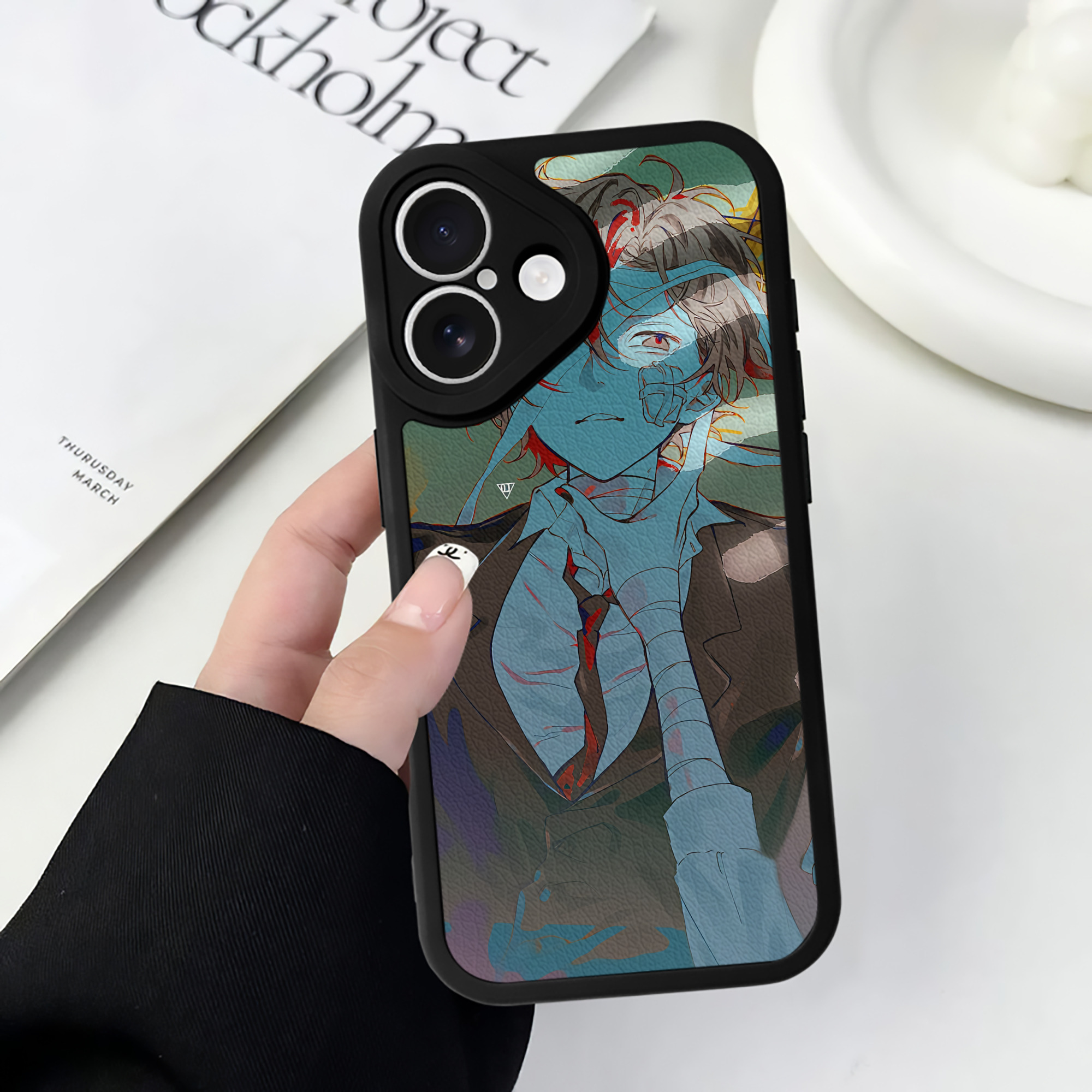 （画像用） 文豪ストレイドッグス Bungo Stray Dogs 【iPhone 16シリーズ対応】シリコンスマホケース（レザー調） 材質：シリコン